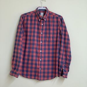 Gap Lived -in Men's Plaid Button-Down Shirt in Red, Blue Size M